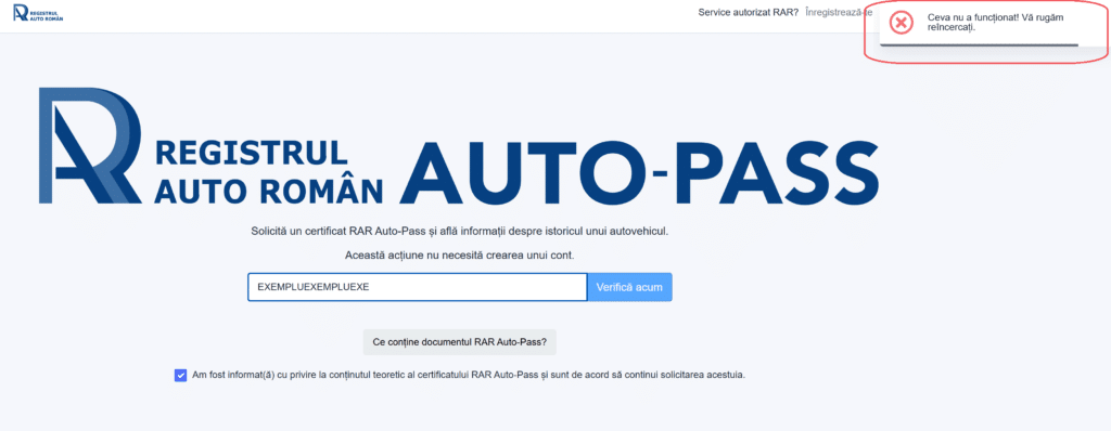 https://apps.rarom.ro/autopass-client/payment-process site nefunctional