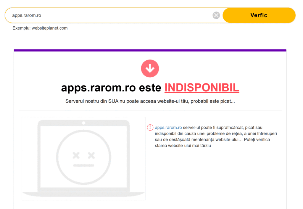 site rarom.ro nefunctional, site rarom.ro cazut
